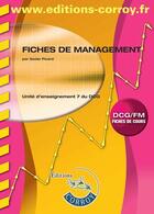 Couverture du livre « Fiches de management ; UE7 DCG ; fiches de cours (7e édition) » de Xavier Picard aux éditions Corroy
