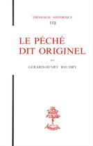 Couverture du livre « Le peche dit originel » de Gerard-Henry Baudry aux éditions Beauchesne