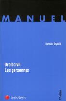 Couverture du livre « Droit civil ; les personnes » de Bernard Teyssie aux éditions Lexisnexis