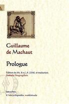 Couverture du livre « Prologue » de Guillaume De Machaut aux éditions Paleo