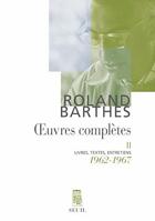 Couverture du livre « Oeuvres complètes Tome 2 ; 1962-1967 » de Roland Barthes aux éditions Seuil