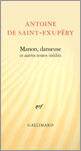 Couverture du livre « Manon danseuse et autres textes » de Antoine De Saint-Exupery aux éditions Gallimard