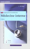 Couverture du livre « Checklist - medecine interne, 2e ed. (2e édition) » de Hahn aux éditions Maloine