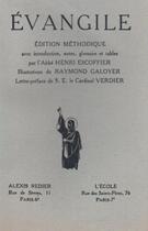 Couverture du livre « Évangile ; édition méthodique » de Henri Escoffier aux éditions Nel