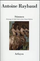 Couverture du livre « Stimmen » de Raybaud Antoine aux éditions Arfuyen