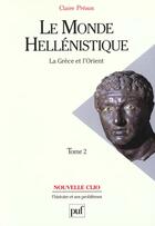 Couverture du livre « Monde hellenistique t.2 » de Claire Preaux aux éditions Puf