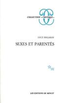 Couverture du livre « Sexes et parentés » de Luce Irigaray aux éditions Minuit