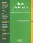 Couverture du livre « Baux D'Habitation ; 4e Edition » de Gerard Azema aux éditions Delmas