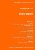 Couverture du livre « Philosophique 2006 ; Heidegger » de  aux éditions Pu De Franche Comte