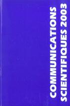 Couverture du livre « Communications scientifiques mapar 2003 » de  aux éditions Mapar