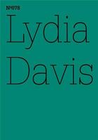 Couverture du livre « Documenta 13 vol 78 lydia davis /anglais/allemand » de Documenta aux éditions Hatje Cantz