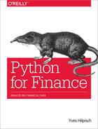 Couverture du livre « Python for Finance » de Yves Hilpisch aux éditions O'reilly Media