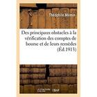 Couverture du livre « Des principaux obstacles a la verification des comptes de bourse et de leurs remedes » de Memin Theophile aux éditions Hachette Bnf