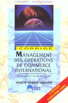 Couverture du livre « Management ope.commerce intern.corrige (2e édition) » de Combes aux éditions Eska