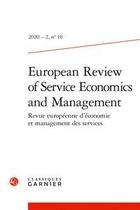 Couverture du livre « European review of service economics and management - 2020 - 2, n 10 » de Faiz Gallouj aux éditions Classiques Garnier