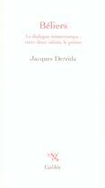 Couverture du livre « Beliers » de Jacques Derrida aux éditions Galilee