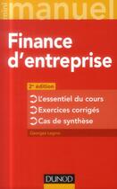 Couverture du livre « Mini manuel : de finance d'entreprise (2e édition) » de Georges Legros aux éditions Dunod