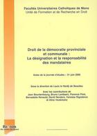 Couverture du livre « Droit de la dmocratie provinciale et communale » de Le Hardy De Beaulieu aux éditions Pu De Namur