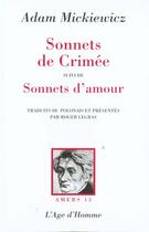Couverture du livre « Le sonnets de crimee » de Adam Mickiewicz aux éditions L'age D'homme