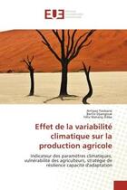 Couverture du livre « Effet de la variabilité climatique sur la production agricole : Indicateur des paramètres climatiques, vulnérabilité des agriculteurs, stratégie de résilience capac » de Felix Watang Zieba et Antipas Foobane et Bertin Djiangoué aux éditions Editions Universitaires Europeennes