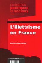 Couverture du livre « Revue problemes politiques et sociaux n.828 l'illetrisme » de  aux éditions Documentation Francaise