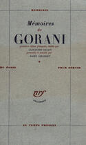 Couverture du livre « Memoires Gorani » de Gorani J aux éditions Gallimard