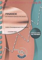 Couverture du livre « Finance ; UE2 du DSCG ; cas pratiques ; corrigé » de Casteras/Severin aux éditions Corroy