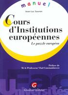 Couverture du livre « Memento institutions europeennes » de Jean-Luc Sauron aux éditions Gualino