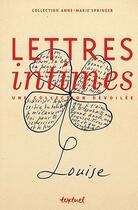 Couverture du livre « Lettres intimes » de  aux éditions Textuel