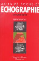 Couverture du livre « Atlas de poche d'echographie » de Berthold Block aux éditions Medecine Sciences Publications