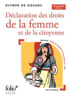 Couverture du livre « Déclaration des droits de la femme et de la citoyenne ; bac 2022 » de Olympe De Gouges aux éditions Folio