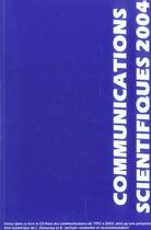 Couverture du livre « Communications scientifiques mapar 2004 » de  aux éditions Mapar