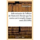 Couverture du livre « De l'officier de l'etat-civil precede des devoirs que mm. les maires ont a remplir chaque mois - et » de Sauer Edouard aux éditions Hachette Bnf