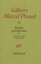 Couverture du livre « Études proustiennes » de Collectifs aux éditions Gallimard