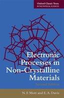 Couverture du livre « Electronic Processes in Non-Crystalline Materials » de Davis Edward A aux éditions Oup Oxford