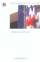 Couverture du livre « Reforme du divorce » de  aux éditions Documentation Francaise