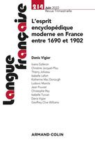 Couverture du livre « Langue francaise n 214 2/2022 » de  aux éditions Armand Colin