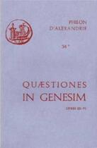 Couverture du livre « Quaestiones et solutiones in genesim b, iii-vi » de Philon D'Alexandrie aux éditions Cerf