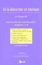 Couverture du livre « De la démocratie en Amérique, de Tocqueville » de Dalibor Frioux aux éditions Breal