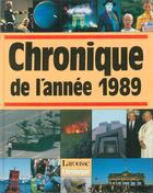 Couverture du livre « Chronique de l'année 1989 » de Editions Chronique aux éditions Chronique