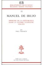 Couverture du livre « BB n°11 - Manuel de Irujo - Ministre de la république dans la guerre d'espagne 1936-1939 » de Vignaux Paul aux éditions Beauchesne