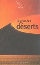 Couverture du livre « Le goût des déserts » de  aux éditions Mercure De France