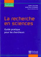 Couverture du livre « La recherche en sciences » de Couture aux éditions De Boeck