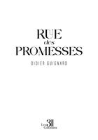 Couverture du livre « Rue des promesses » de Didier Guignard aux éditions Les Trois Colonnes