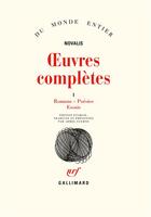 Couverture du livre « Oeuvres complètes t1 » de Novalis aux éditions Gallimard