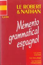 Couverture du livre « Rob & nath memento gramm espag » de Charaudeau aux éditions Nathan