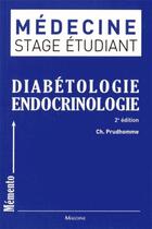 Couverture du livre « MSM - diabétologie, endocrinologie (2e édition) » de Christophe Prudhomme aux éditions Maloine