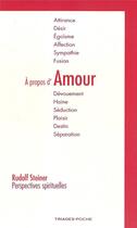 Couverture du livre « À propos d'amour » de Rudolf Steiner aux éditions Triades