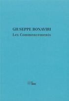 Couverture du livre « Les commencements » de Giuseppe Bonaviri aux éditions La Barque
