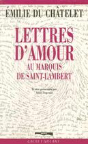 Couverture du livre « Lettres d'amour au marquis de saint-laurent » de Du Chateletsoprani aux éditions Paris-mediterranee